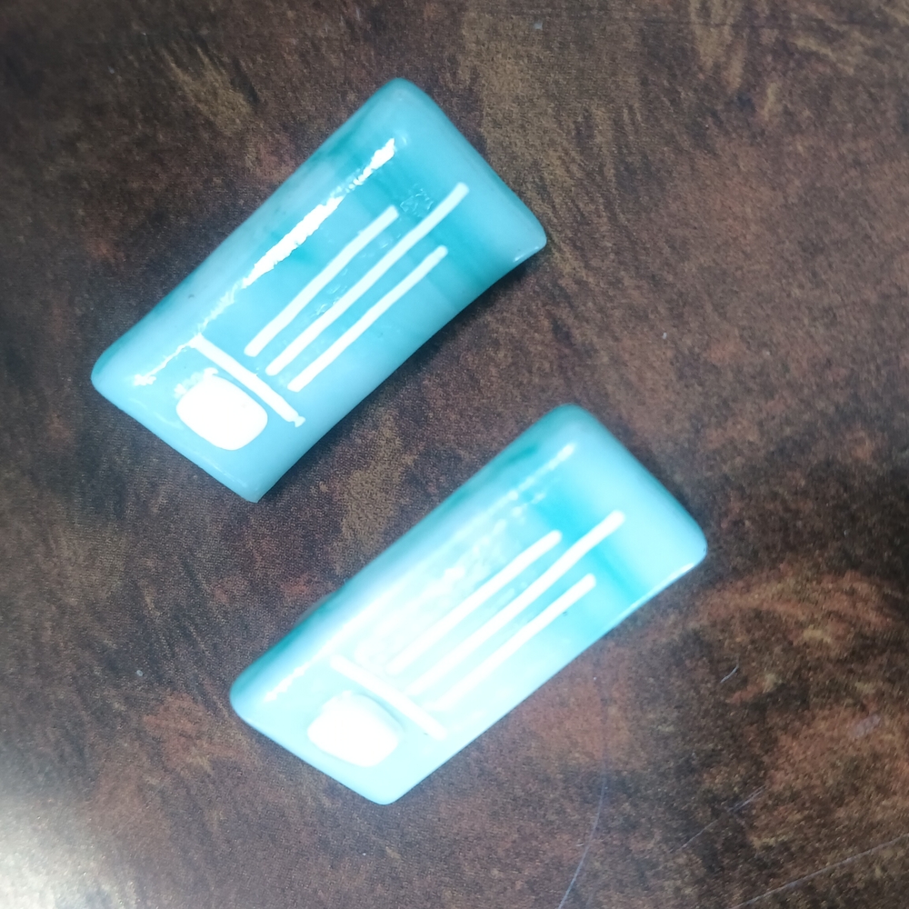 Aqua Blue Glass Earrings
